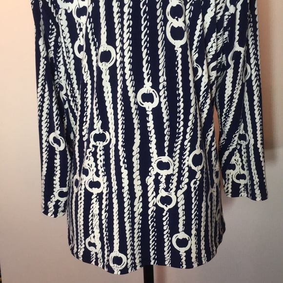 Navy and White GRACE Top . Sz XL - Picture 6 of 9